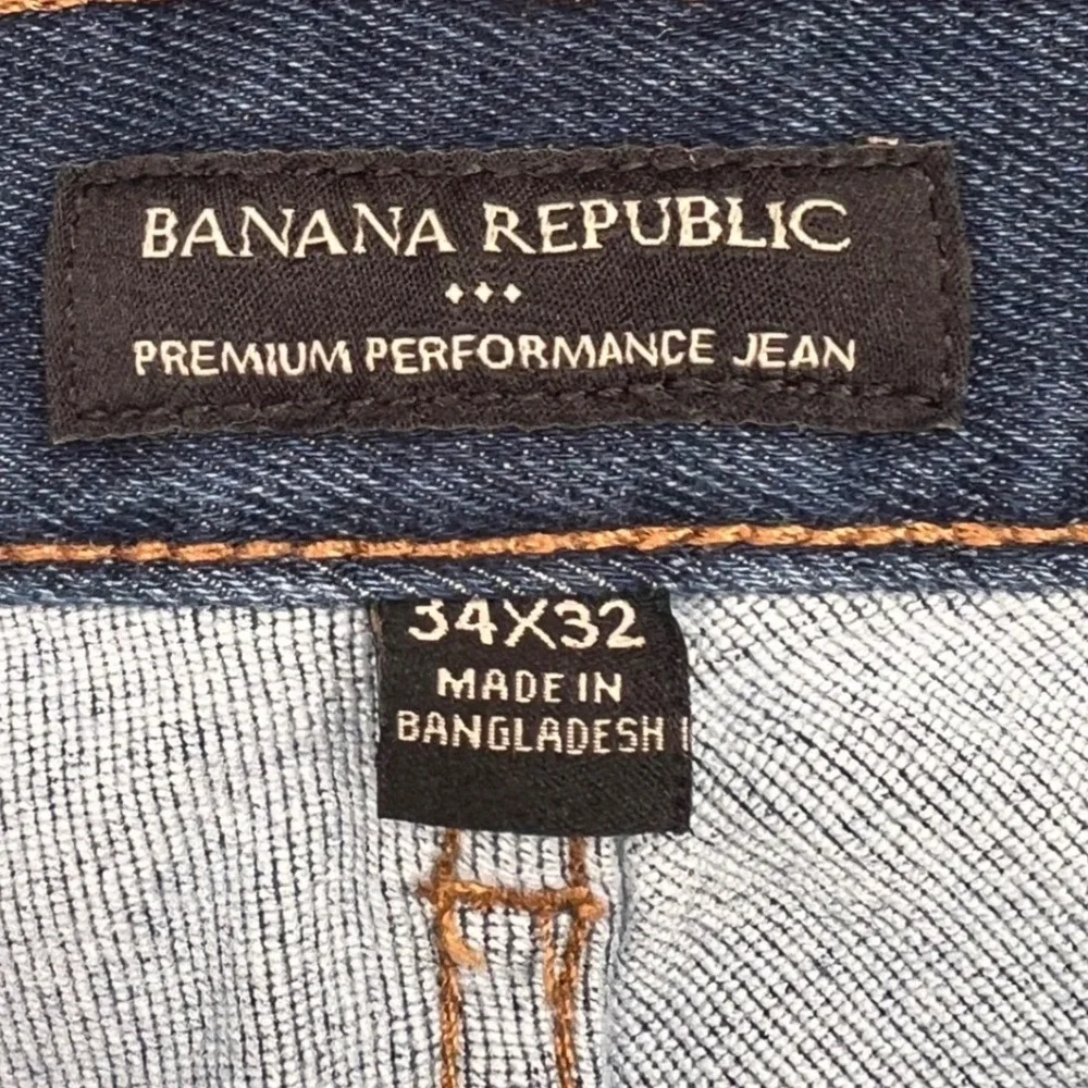 Banana Republic Premium Performance Jeans Medium Wash Straight Leg 34 Mens